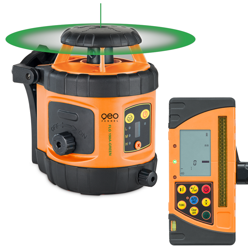 Geo-Fennel FLG 190A-GREEN önbeálló forgólézer + FR-DIST 30 vevőegység termék fő termékképe