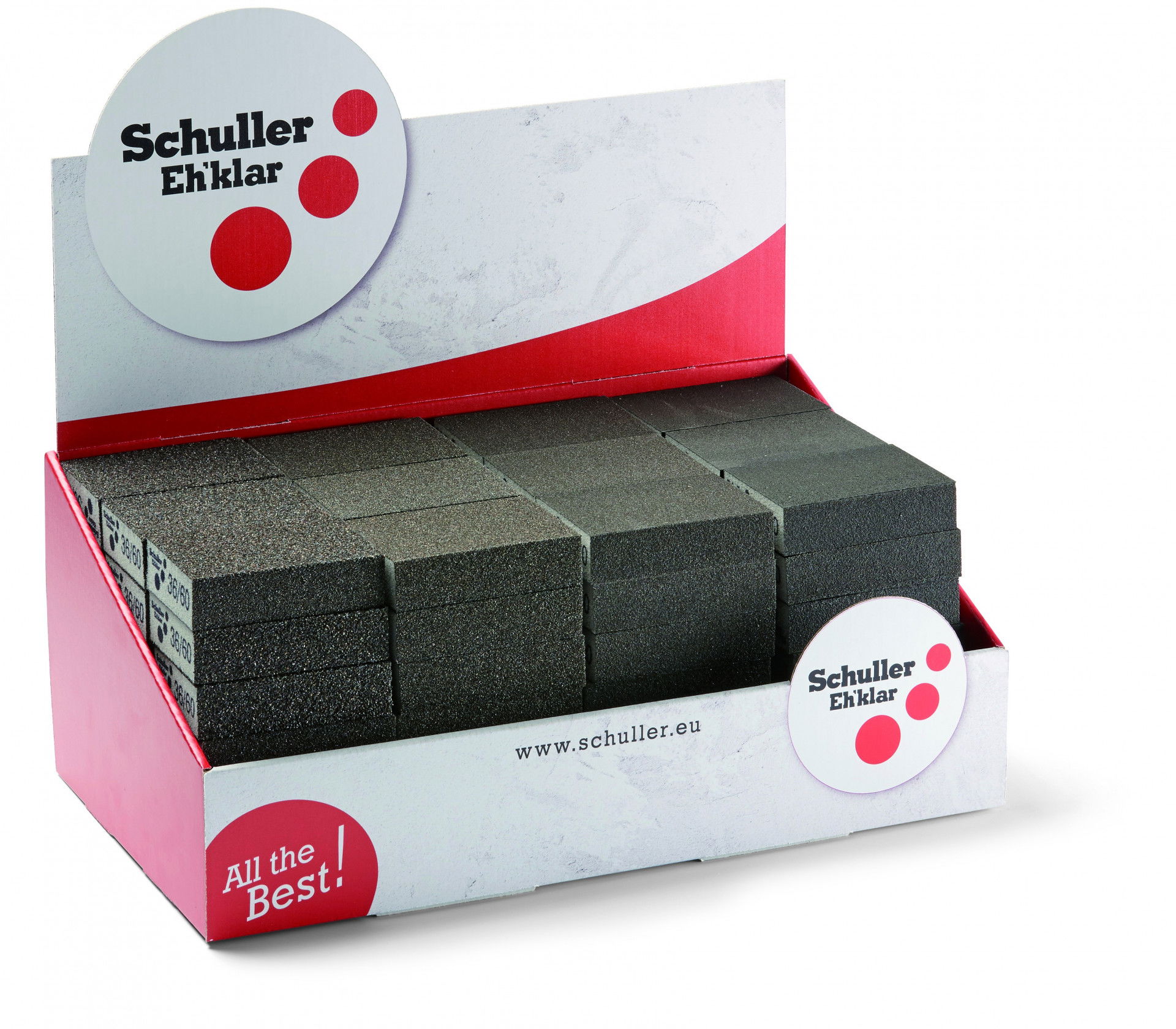 Schuller SOFTCUT SET csiszolószivacs, 100 x 70 x 28 mm, P36 / P60 / P100 / P180, 60 részes termék fő termékképe