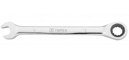 Topex 35D747 racsnis csillag-villáskulcs, CrV acél, 48-fogú, 12 mm termék fő termékképe