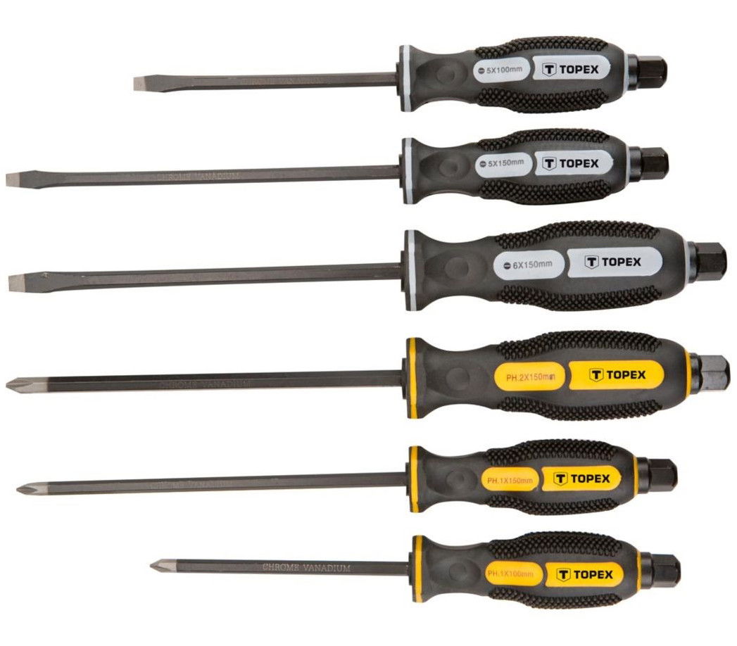 Topex 39D506 üthető csavarhúzó készlet, CrV acél, 6 részes termék fő termékképe