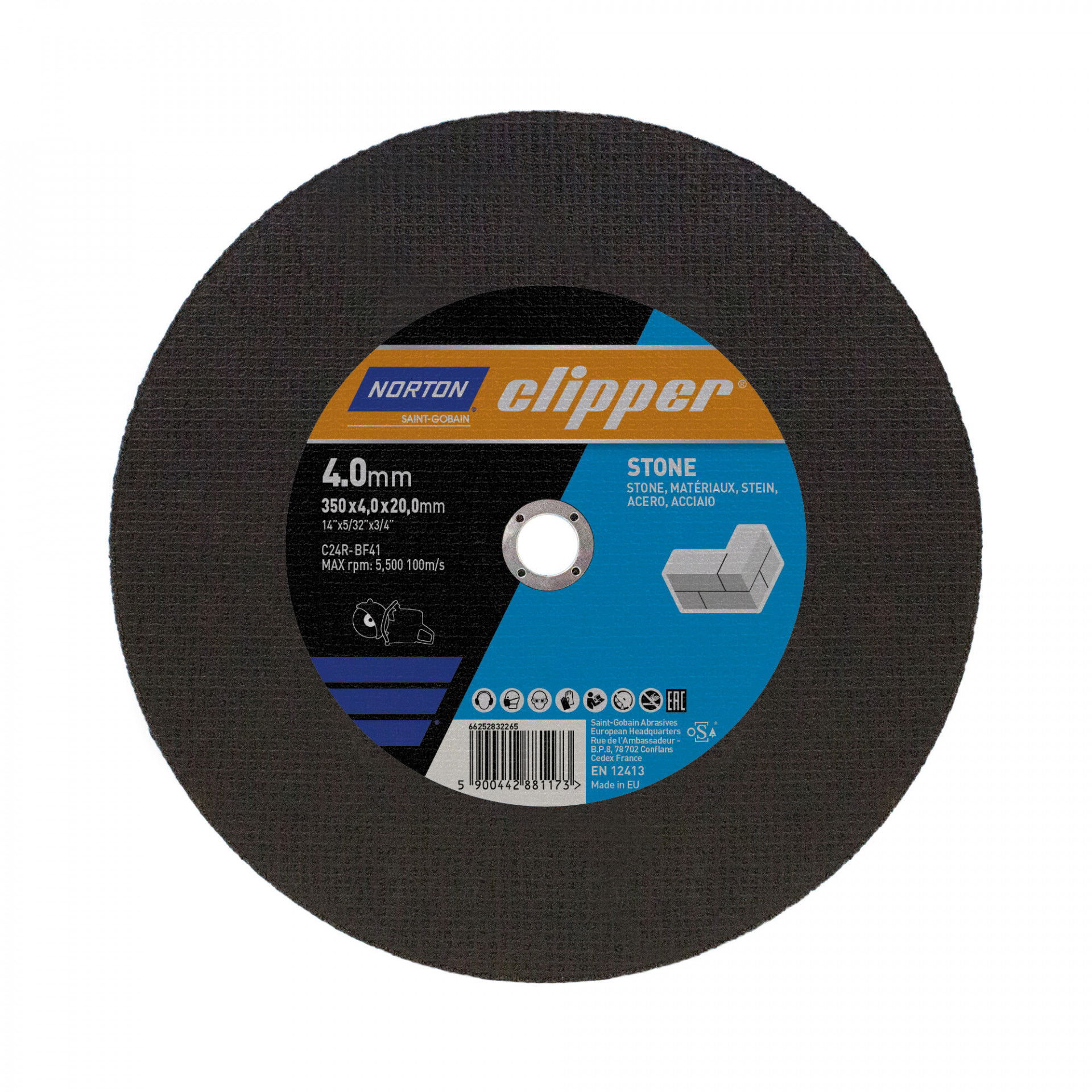 Norton Clipper kő vágókorong 350x4,0x20mm C24R, 10 db/csomag termék fő termékképe