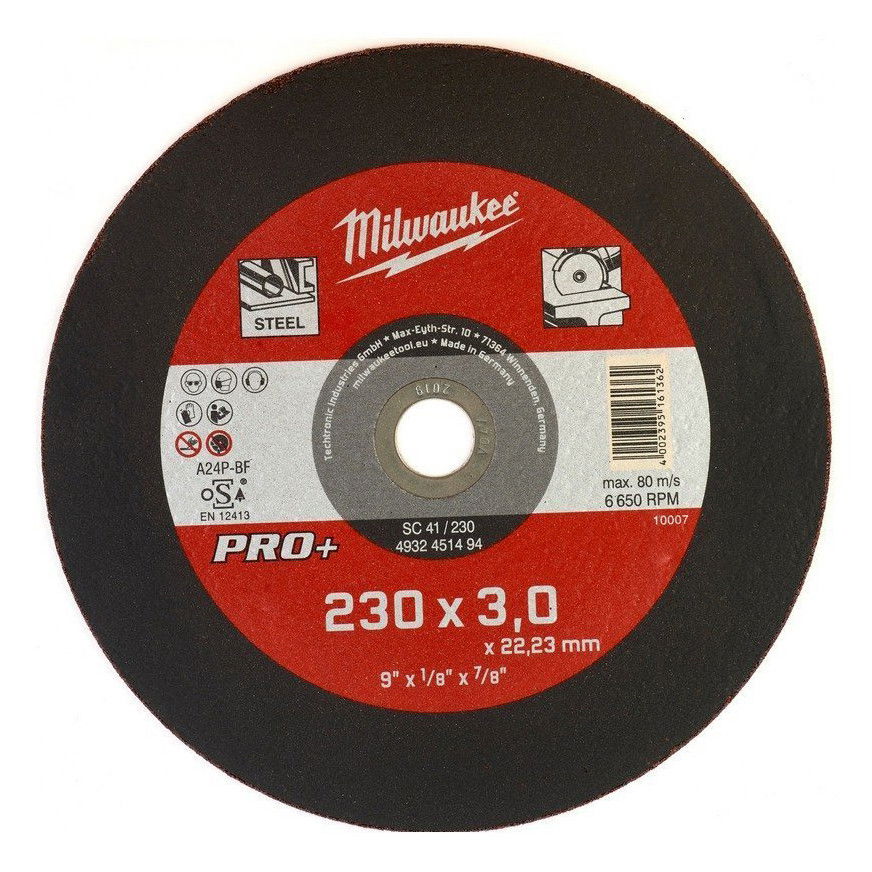 Milwaukee SC 41/230 PRO+ fémvágó tárcsa, egyenes, 230x3.0 mm termék fő termékképe