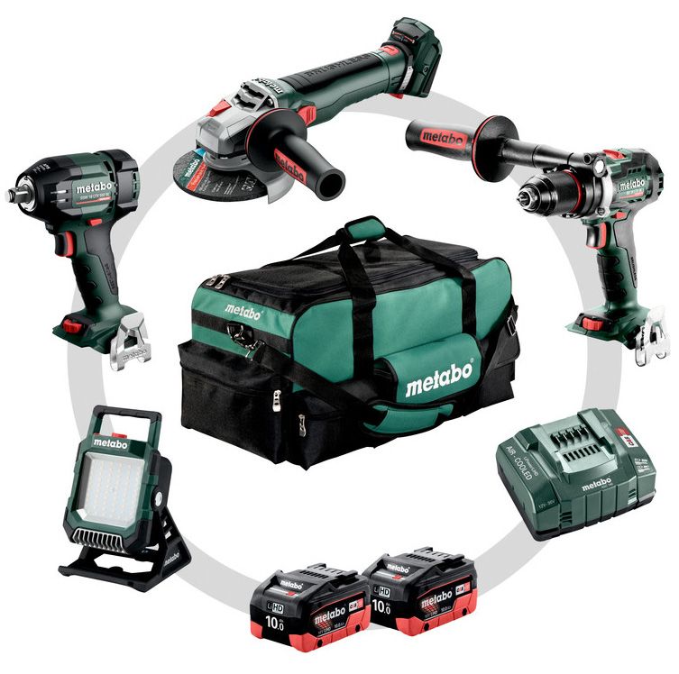 METABO COMBO SET 4.3.2 18 V akkumulátoros gépcsomag (2 x 10.0 Ah LiHD akkuval, nagy szerszámtáskával) termék fő termékképe