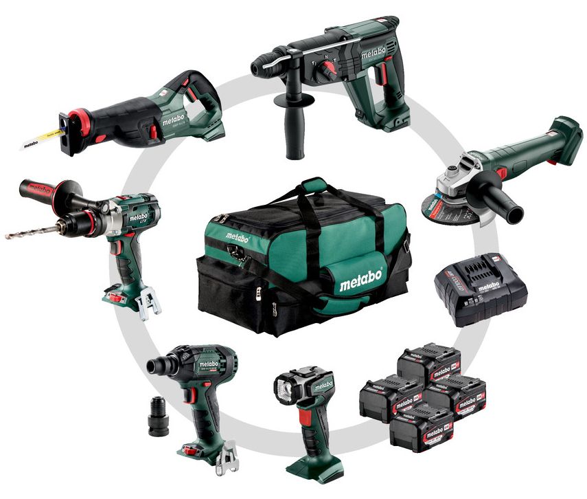 METABO COMBO SET 6.1 18 V akkumulátoros gépcsomag 4 x 4.0 Ah Li-Power akkuval, nagy szerszámtáskával) termék fő termékképe